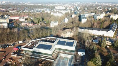 Luftbild Schwimmsportkomplex Bernsdorf - Stand: 3. März 2024