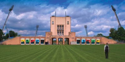 Die Arkaden im Sportforum sollen ab Ende 2024 an die Sporthistorie der Stadt erinnern.