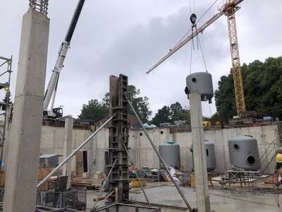 Einbau der Anlagen zur Filtertechnik im Juni 2021