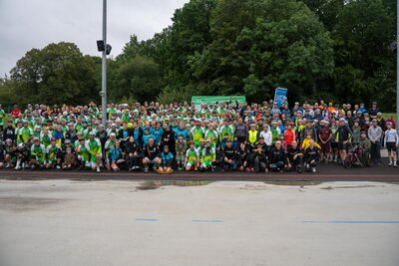 Gruppenbild aller Radelnden
