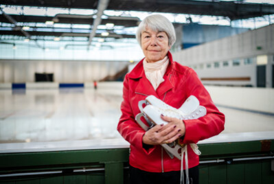 Monika Scheibe in der Trainingshalle des Chemnitzer Eislauf-Clubs.