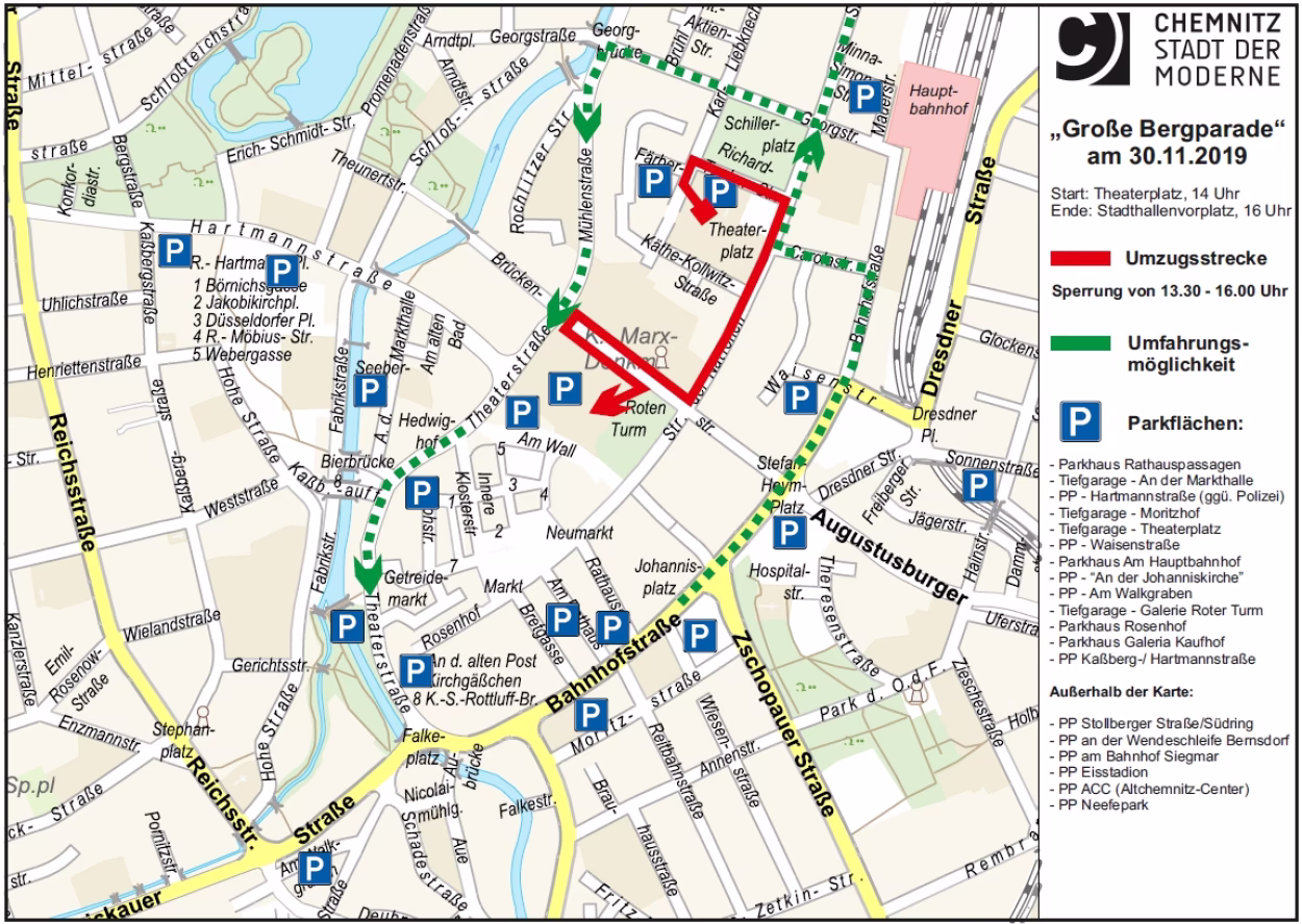 Verkehrseinschr&auml;nkungen zur Bergparade 2019