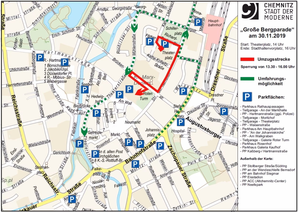 Verkehrseinschränkungen zur Bergparade 2019