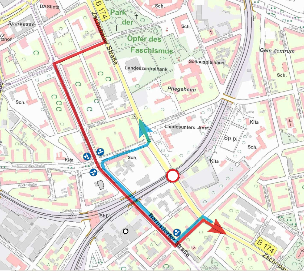 Übersichtsplan zu den Verkehrseinschränkungen