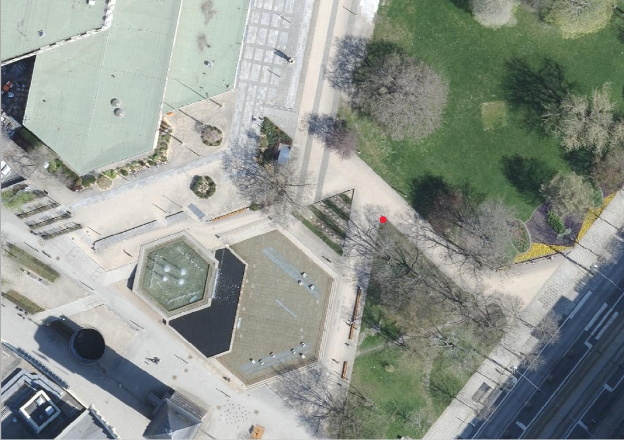 Lageplan der Informationsstele zur Stadthalle Chemnitz