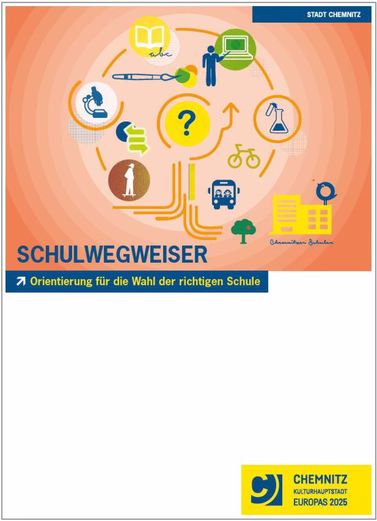 Titel der Broschüre "Schulwegweiser der Stadt Chemnitz"