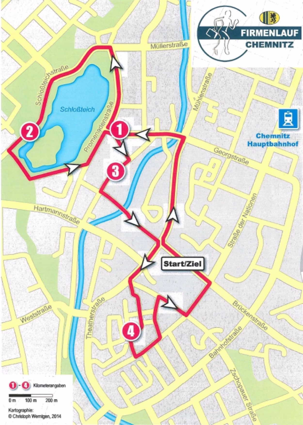 Strecke zum Firmenlauf 2014