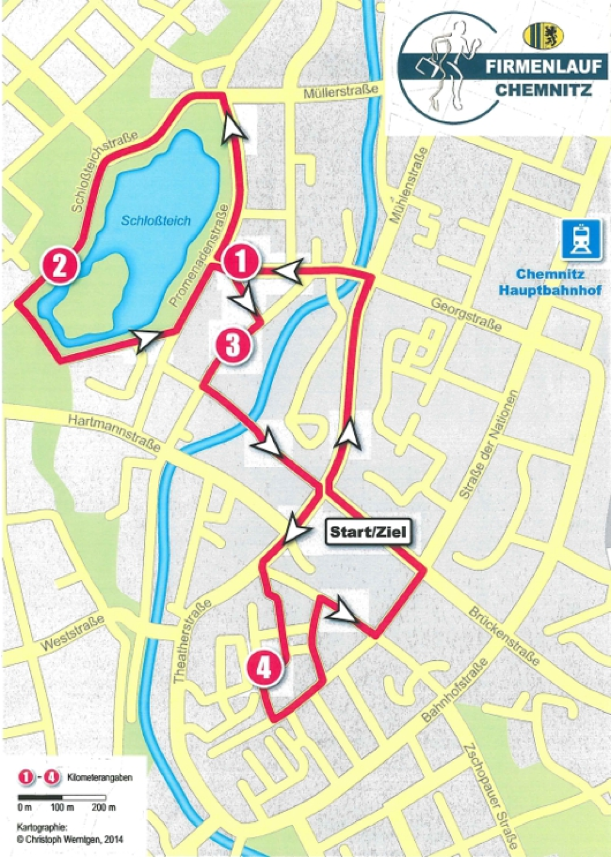 Strecke zum Firmenlauf 2014