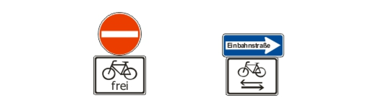 Beschilderung zu Einbahnstraßen