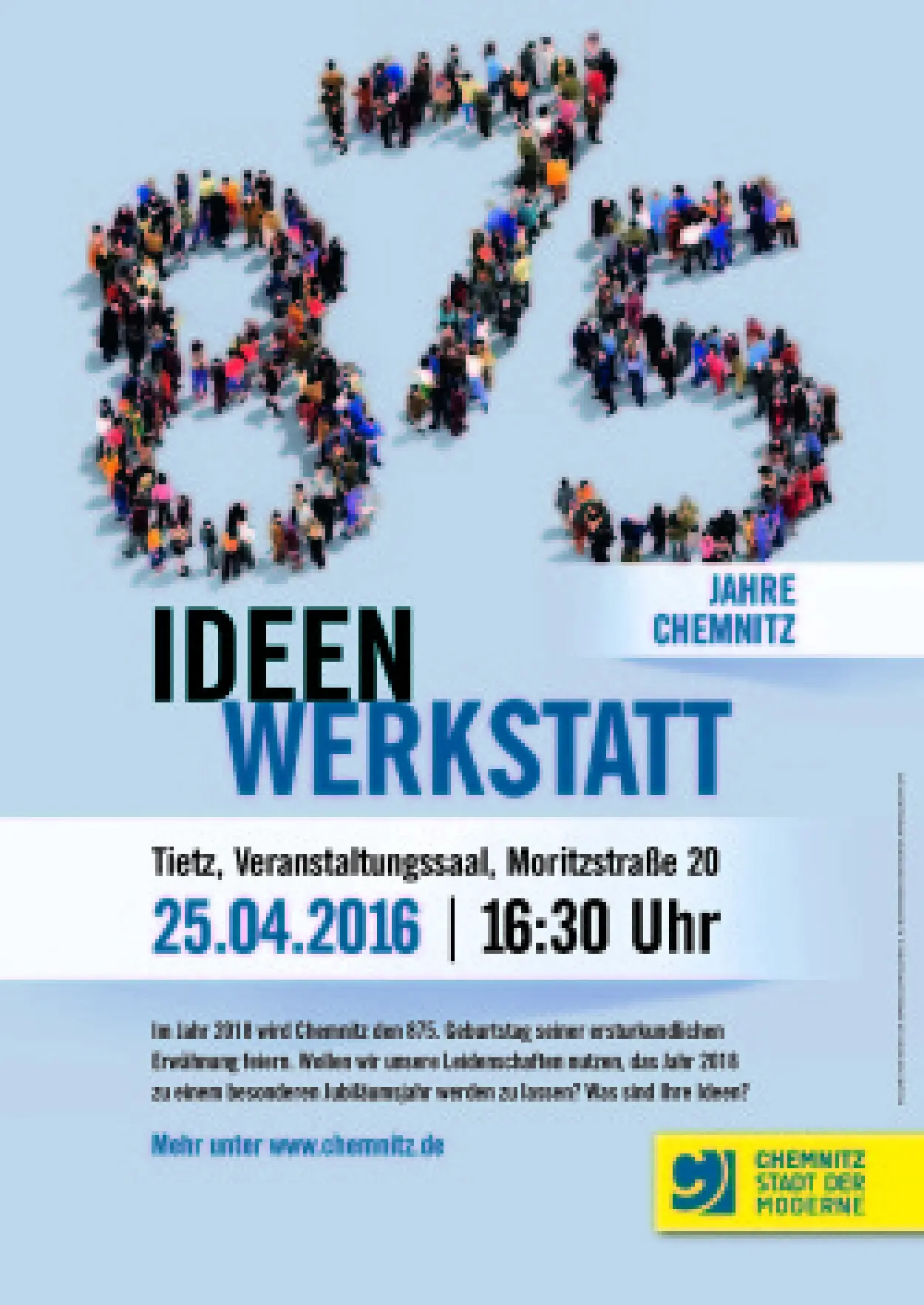 Pd0203 Plakat A3 Ideenwerkstatt 875 Jahre