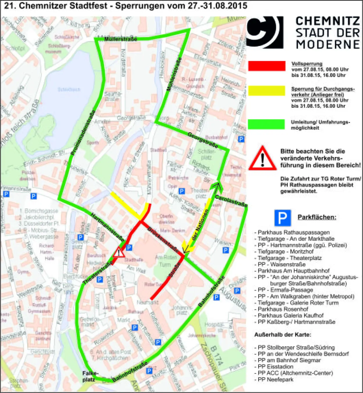 Verkehrseinschr&auml;nkungen zum Chemnitzer Stadtfest