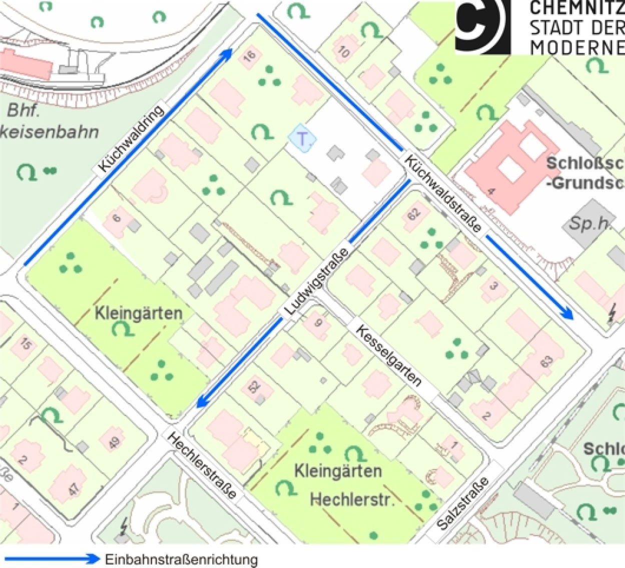 Übersichtsplan zur Verkehrsführung zum Kinderfest am 7. Juni