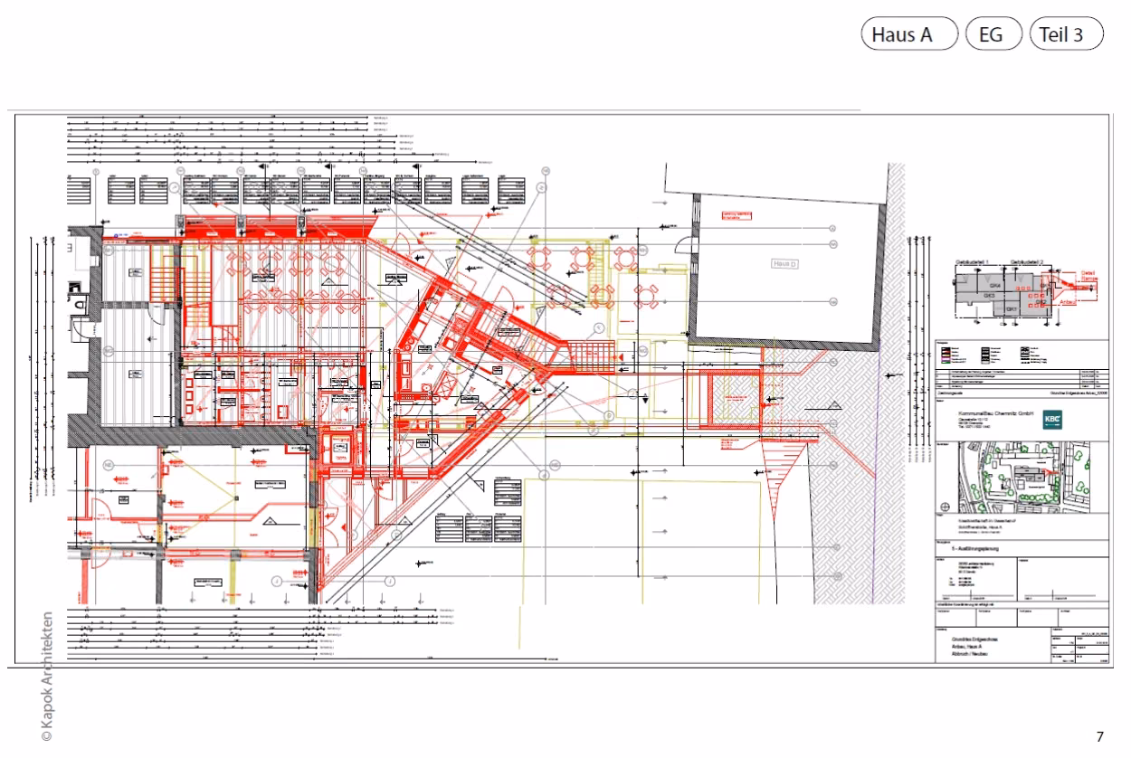 Grundriss der zukünftigen Kiezkantine in der Stadtwirtschaft Chemnitz