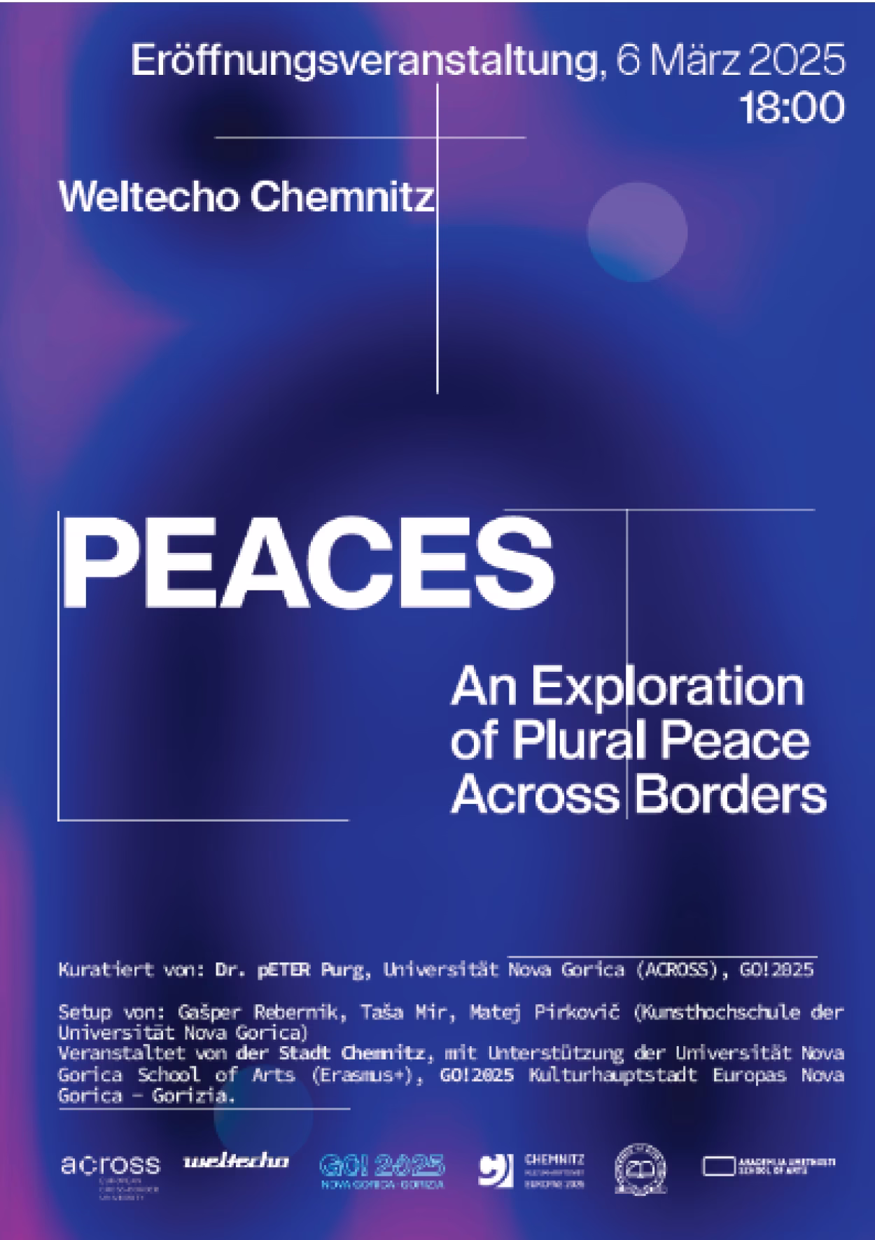 Plakat zur Eröffnungsveranstaltung von PEACES