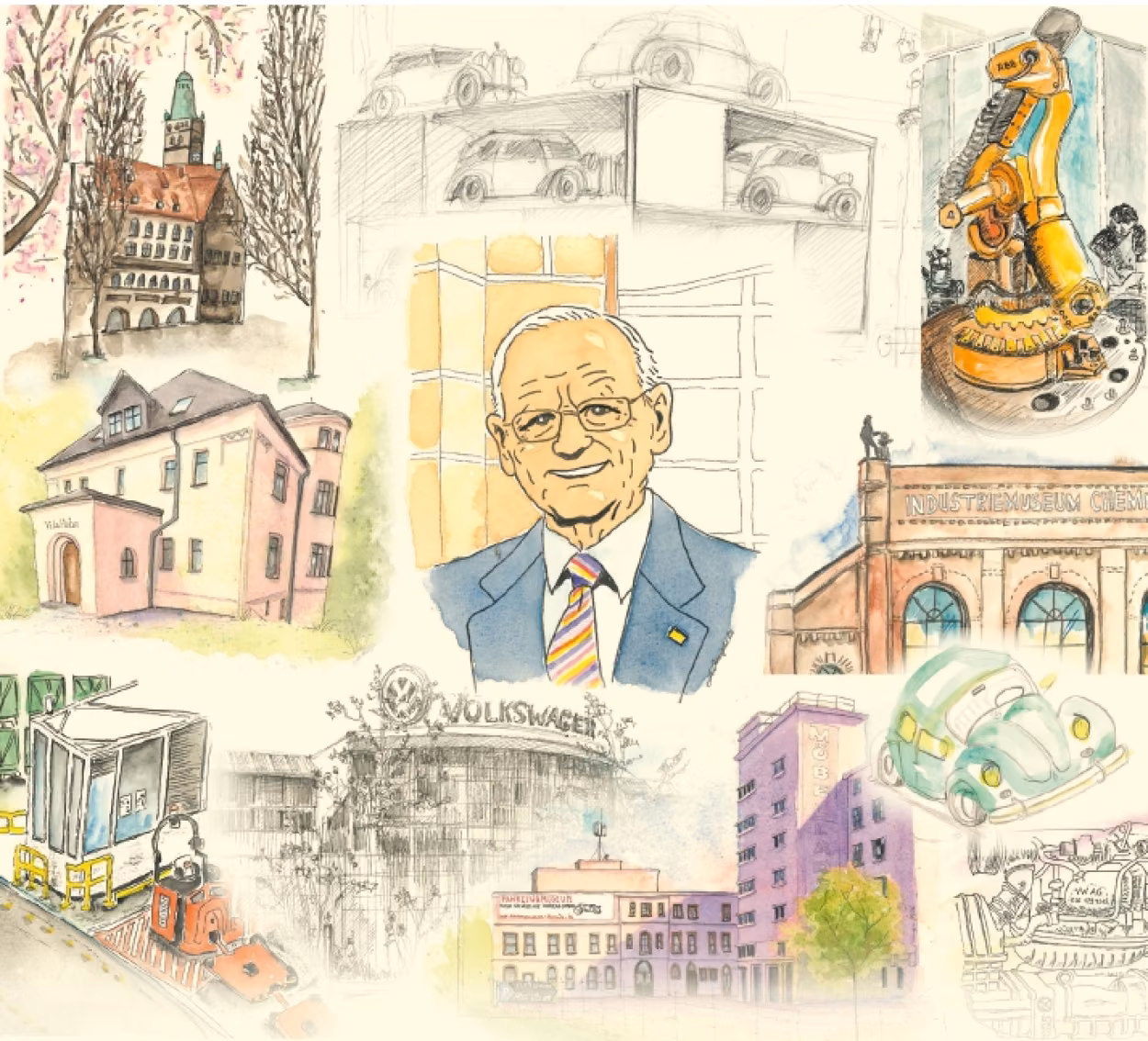 Grafik zur Broschüre "100. Geburtstag von Prof. Carl Horst Hahn"