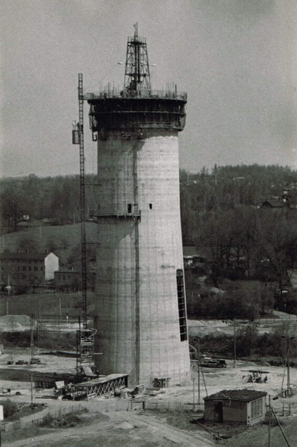 Schornstein des Heizkraftwerks Nord um 1980