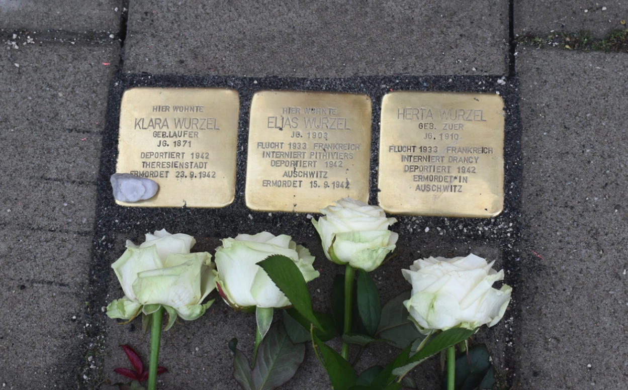Stolpersteine für Mitglieder der Familie Wurzel