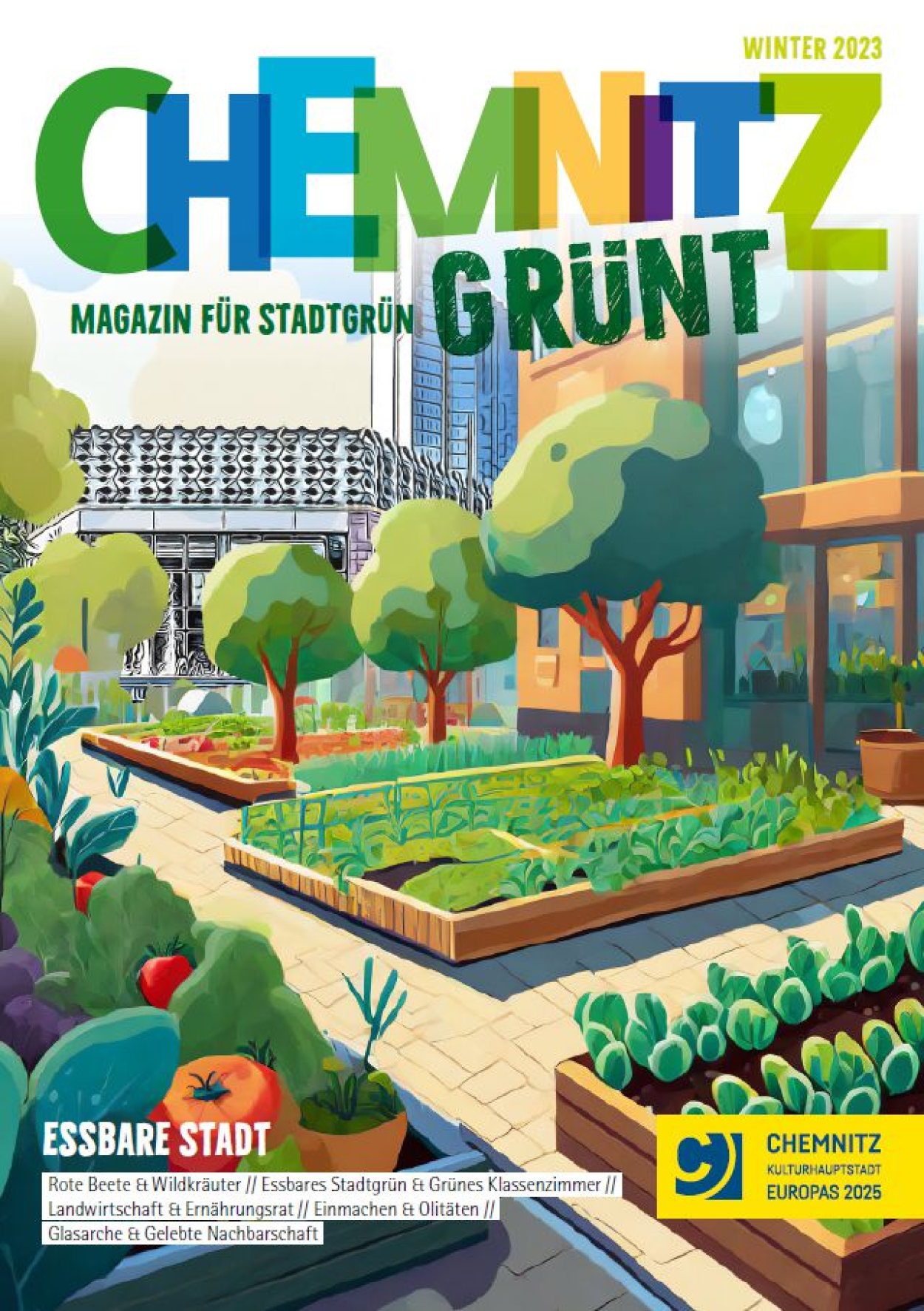 Titelbild der Broschüre "Chemnitz grünt" - Winter 2023