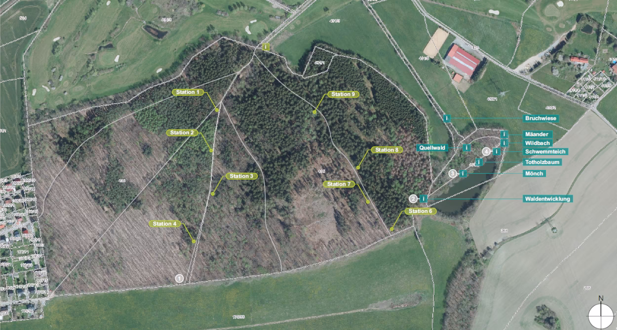 Der künftige Sportpfad im Wald am Wasserschloß
