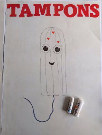 Vorstellung unterschiedlicher Menstruationsprodukte.