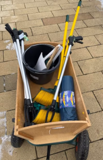 Supplies for spring cleaning.